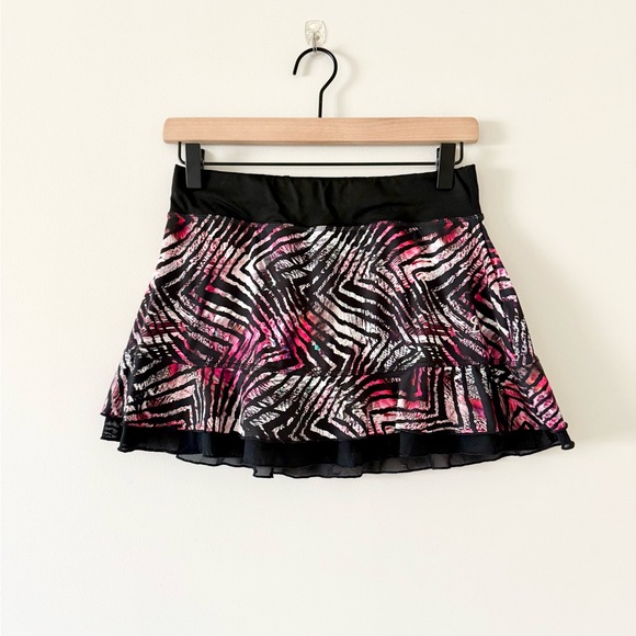 Sofibella Tennis Mini Athletic Skort Skirt in Black Pink Zebra Multi Size S - Picture 1 of 6